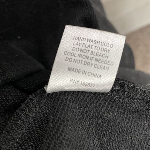 Oli & Hali Hoodie Size Small Acid Washed Black Hooded Terry Knit Sweatshirt Top - Picture 7 of 9